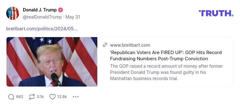 Post image from Donald Trump