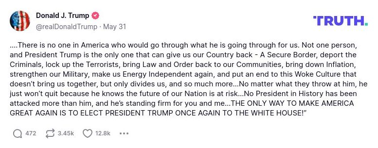 Post preview from Donald Trump