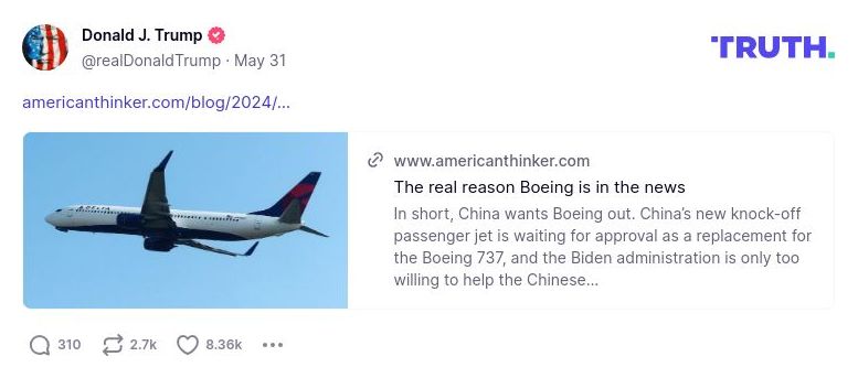 Post image from Donald Trump