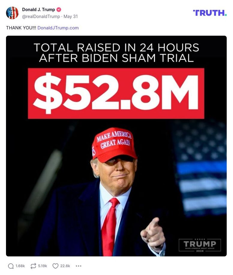 Post image from Donald Trump