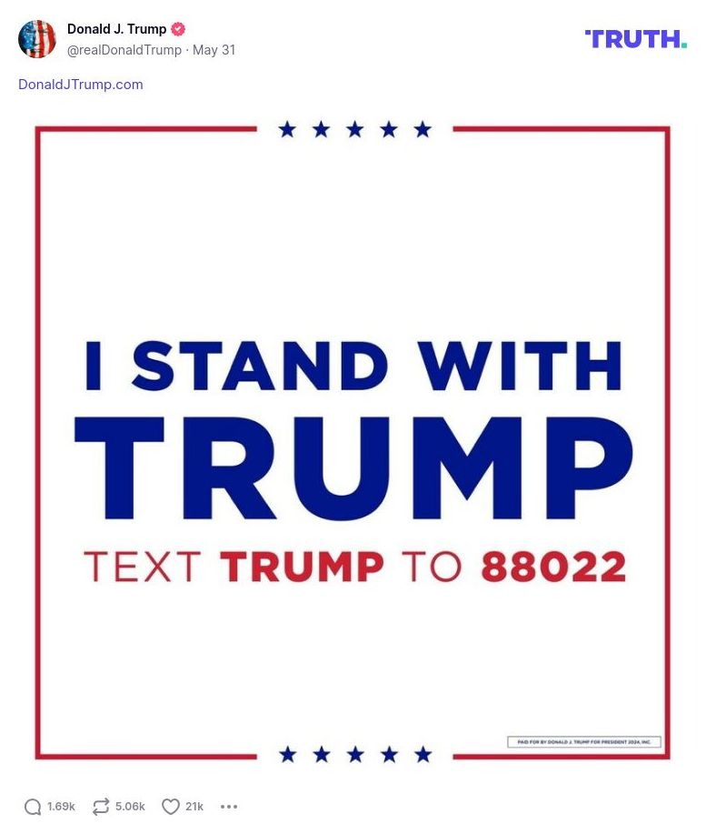 Post image from Donald Trump