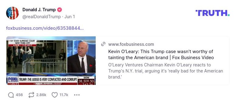 Post image from Donald Trump