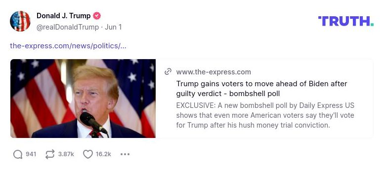 Post image from Donald Trump