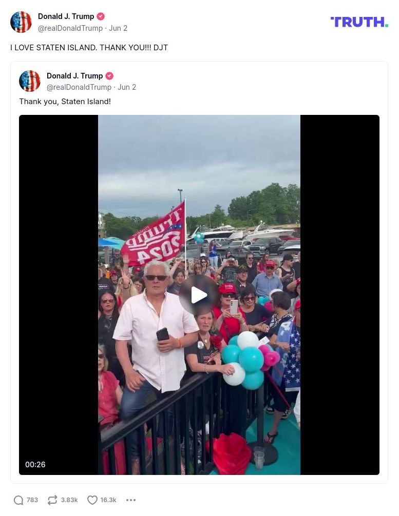 Post image from Donald Trump