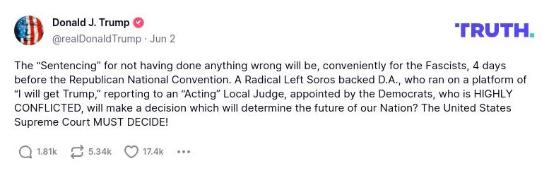 Post image from Donald Trump