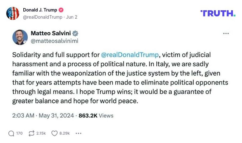 Post image from Donald Trump