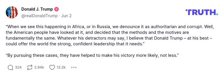 Post image from Donald Trump