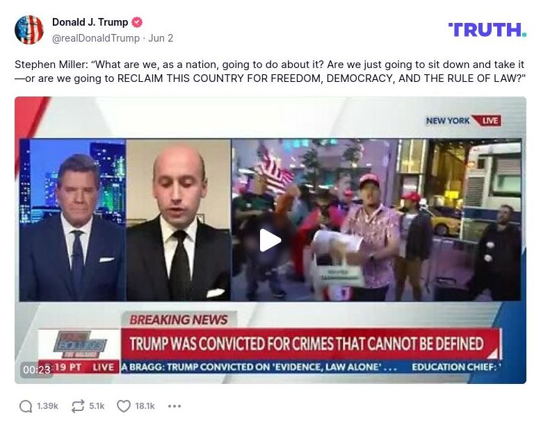 Post image from Donald Trump