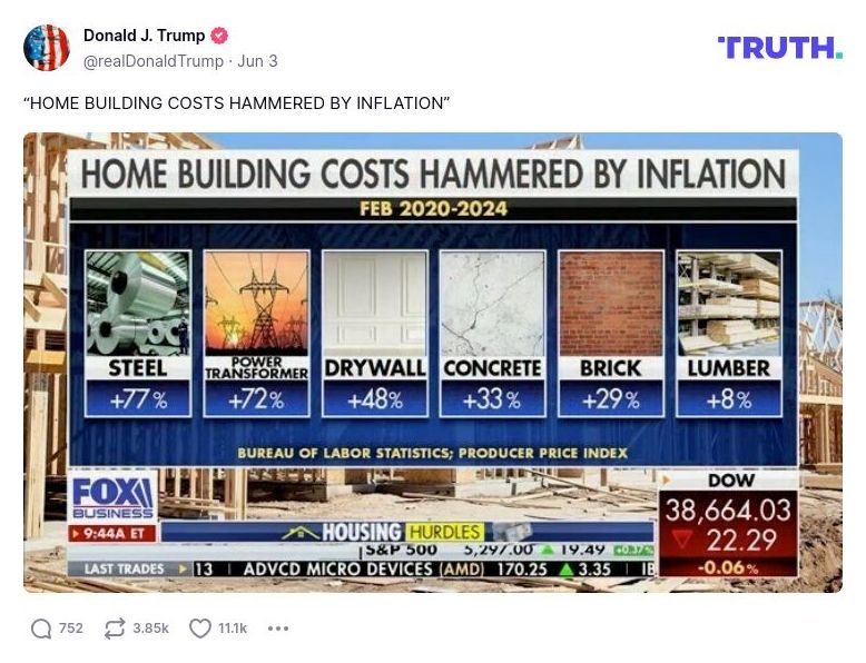 Post preview from Donald Trump