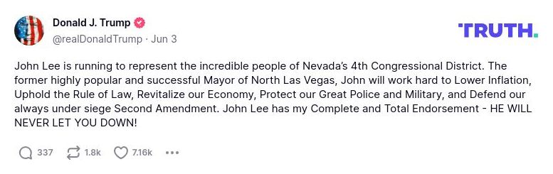 Post preview from Donald Trump