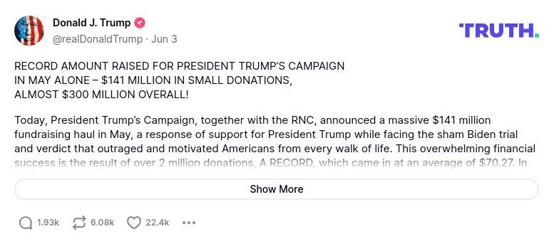 Post image from Donald Trump