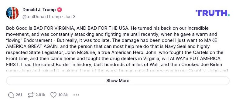 Post image from Donald Trump