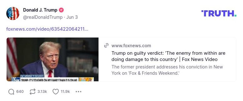 Post image from Donald Trump