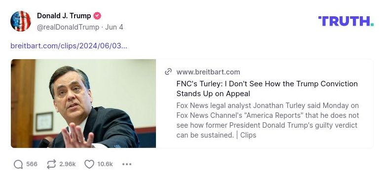 Post image from Donald Trump