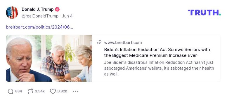 Post preview from Donald Trump