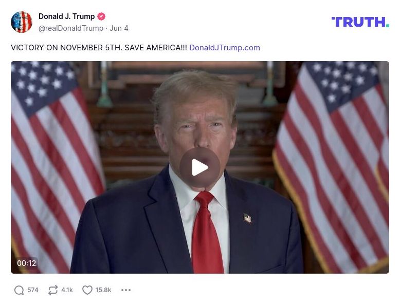 Post image from Donald Trump