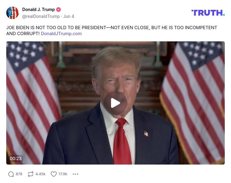 Post image from Donald Trump