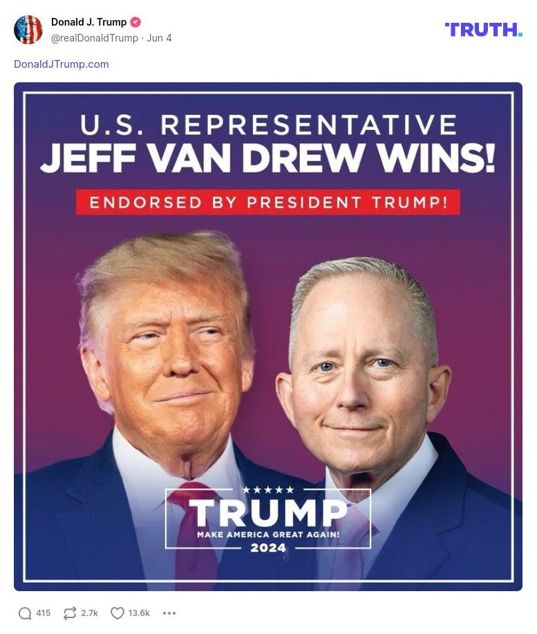 Post image from Donald Trump