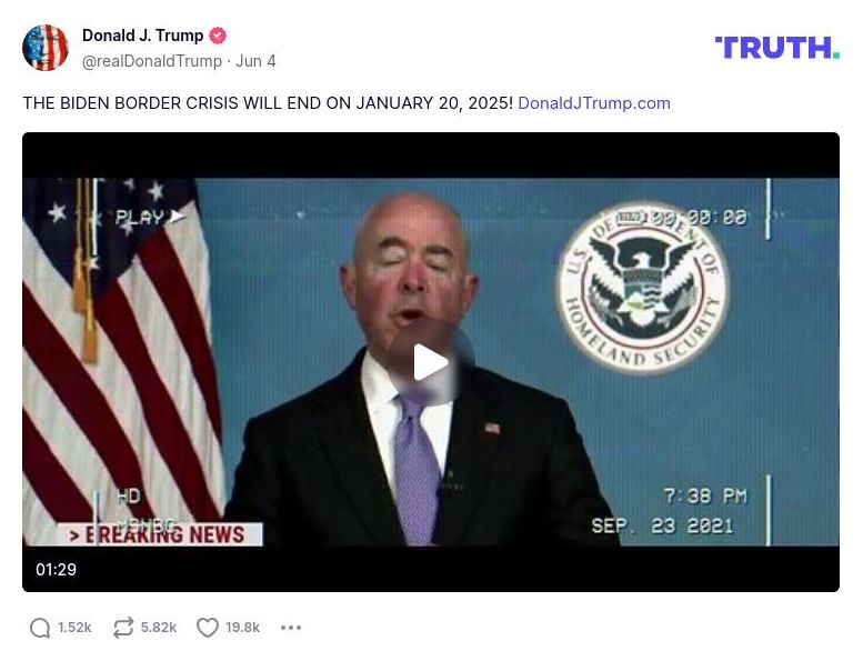 Post image from Donald Trump