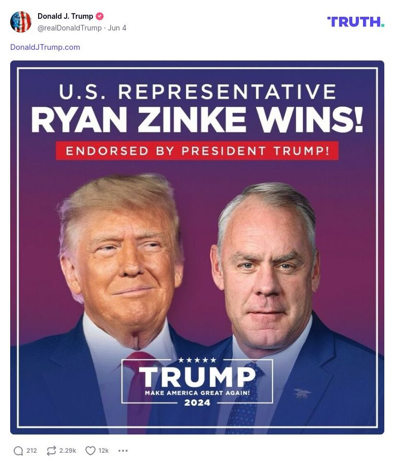 Post image from Donald Trump