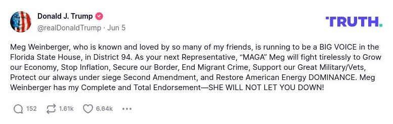 Post preview from Donald Trump