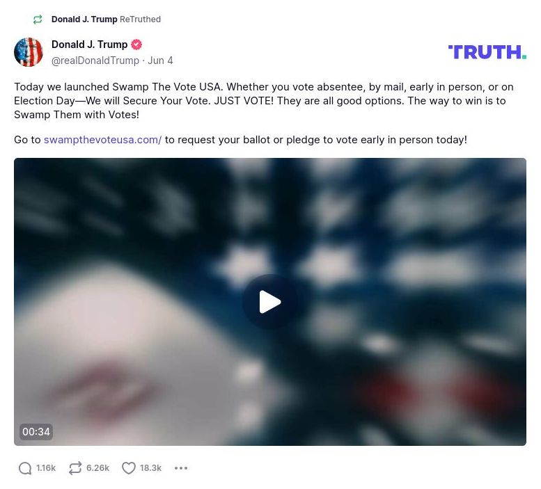 Post image from Donald Trump