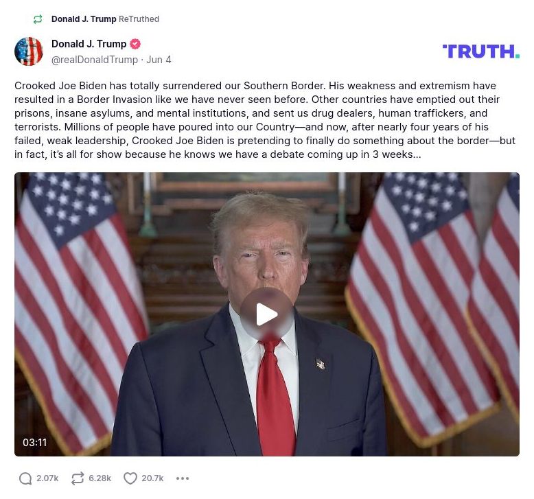 Post image from Donald Trump