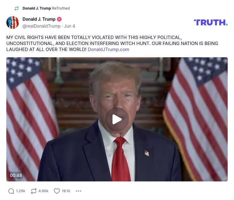 Post image from Donald Trump