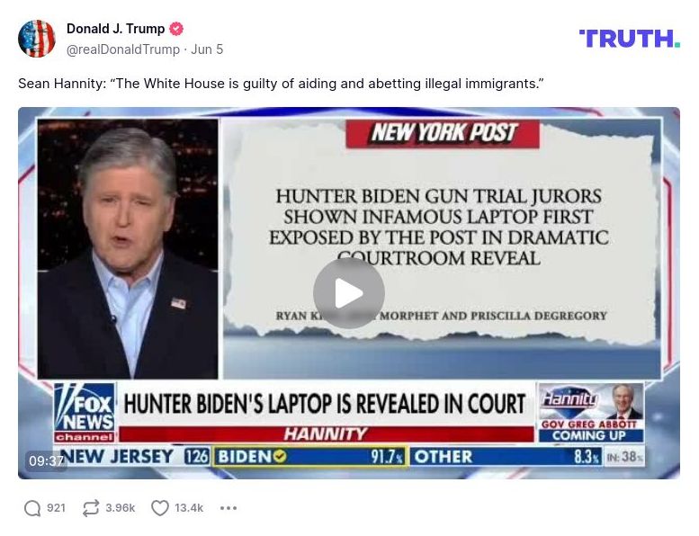 Post image from Donald Trump