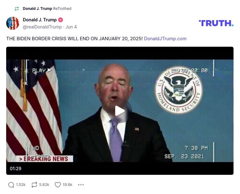 Post image from Donald Trump