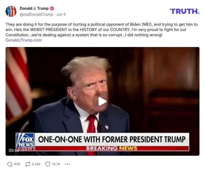 Post image from Donald Trump