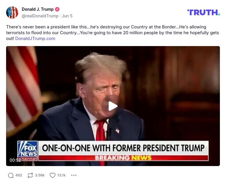 Post image from Donald Trump