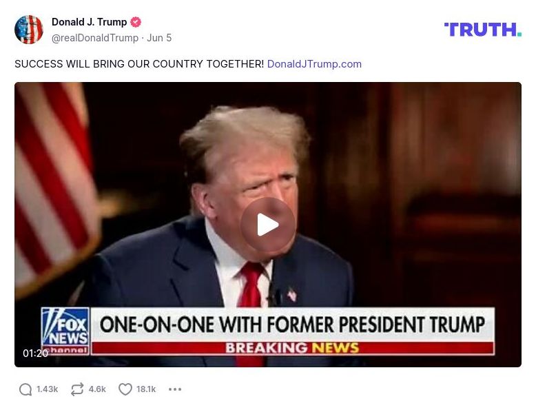 Post image from Donald Trump