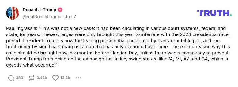 Post image from Donald Trump