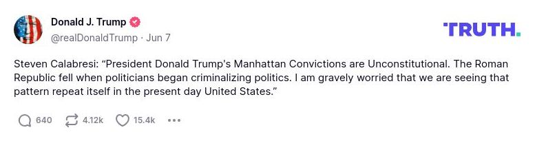 Post image from Donald Trump