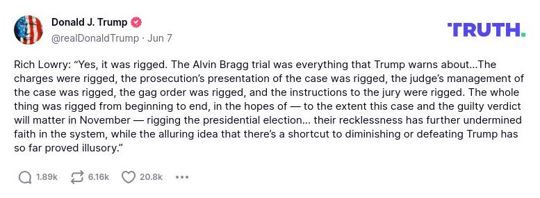 Post image from Donald Trump