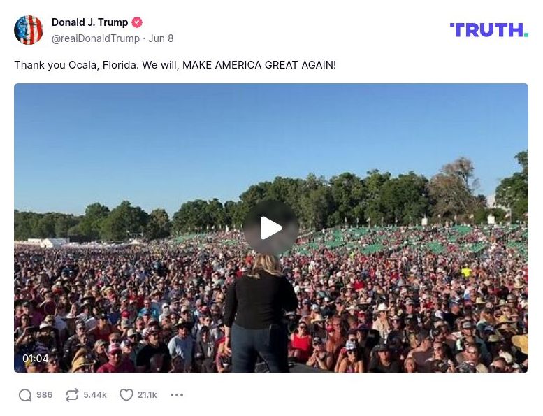 Post image from Donald Trump