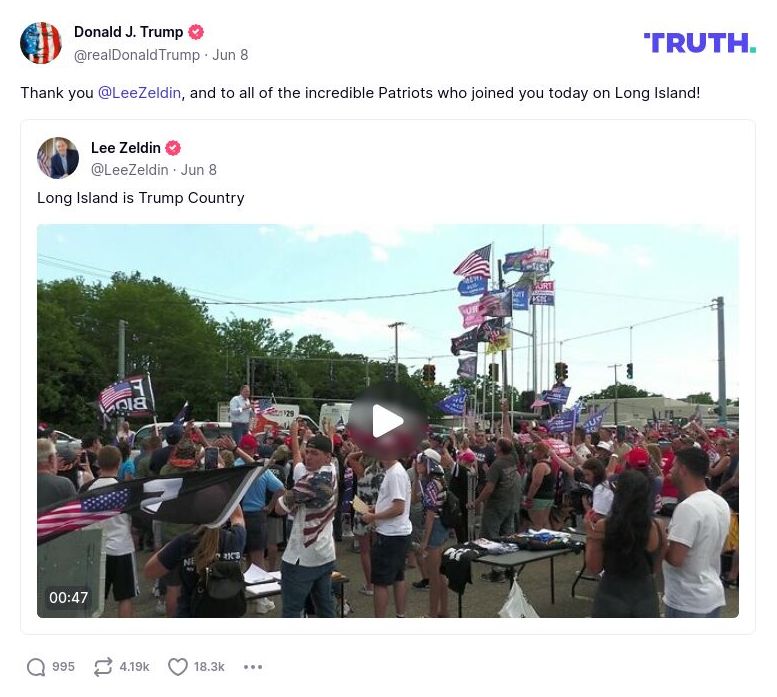 Post image from Donald Trump