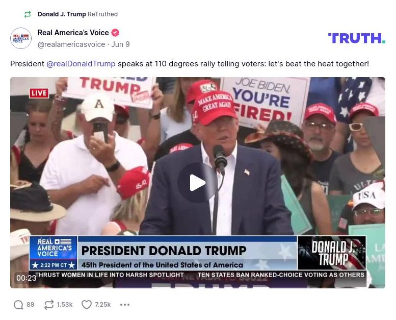 Post image from Donald Trump