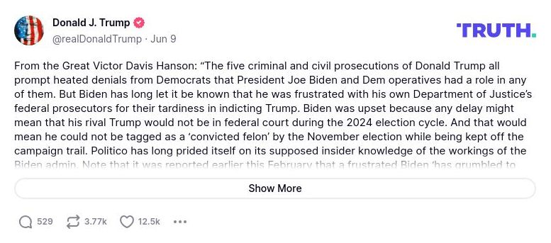 Post image from Donald Trump