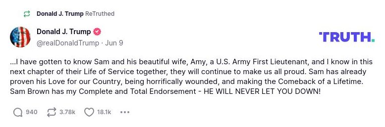 Post image from Donald Trump