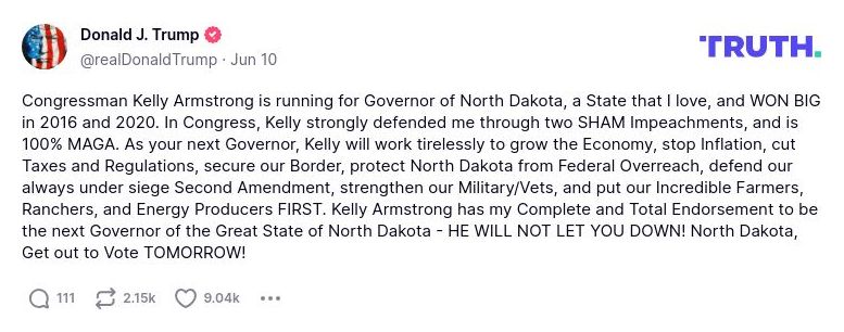 Post preview from Donald Trump