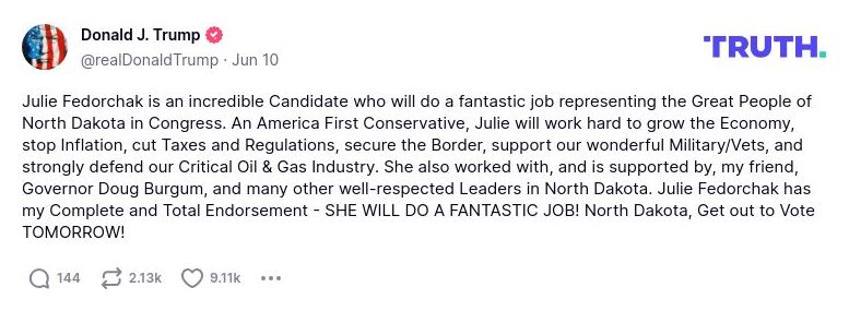 Post preview from Donald Trump