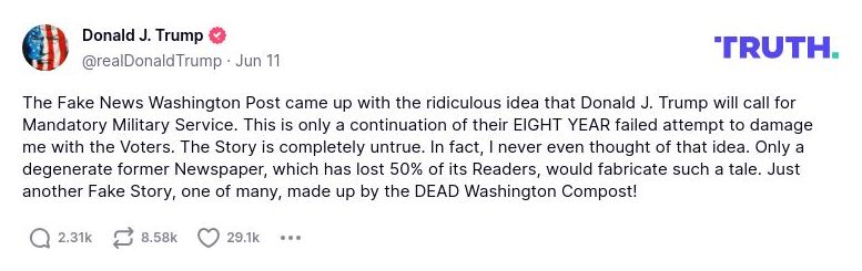 Post image from Donald Trump