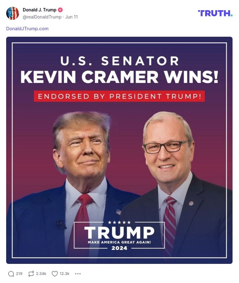 Post image from Donald Trump