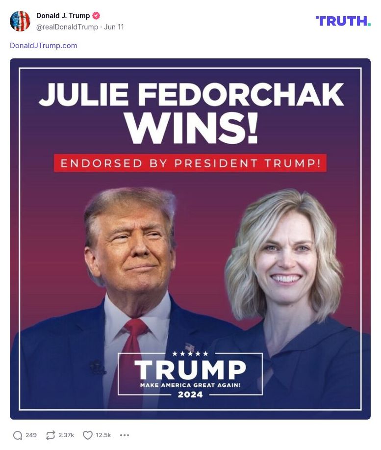 Post image from Donald Trump