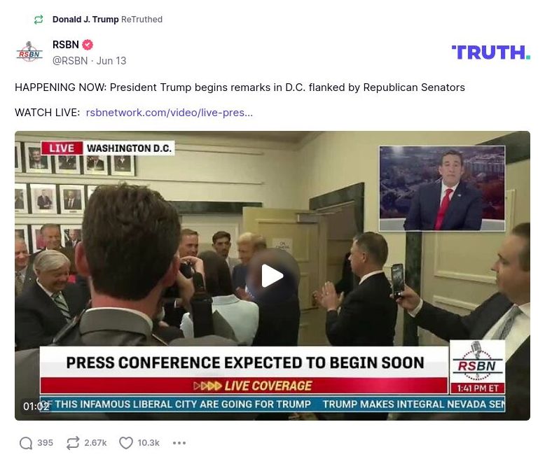 Post image from Donald Trump