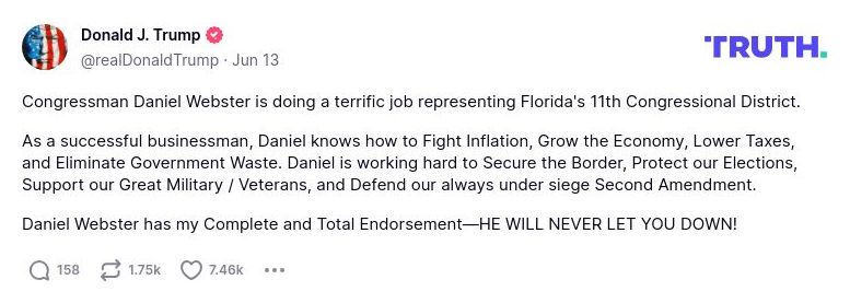 Post preview from Donald Trump