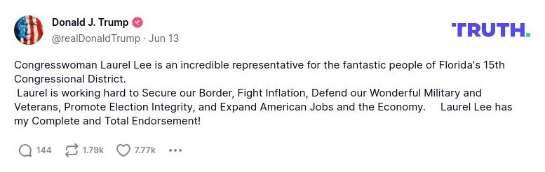 Post preview from Donald Trump