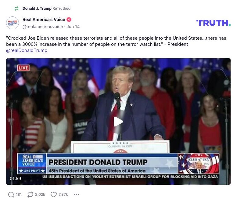 Post image from Donald Trump